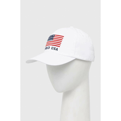 Bombažna bejzbolska kapa Polo Ralph Lauren bela barva