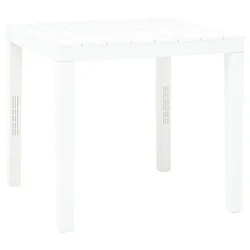 Vidaxl Vrtna miza bela 78x78x72 cm plastika