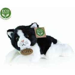 Rappa Eco-friendly plišasta mačka, ležeča, belo-črno, 16 cm