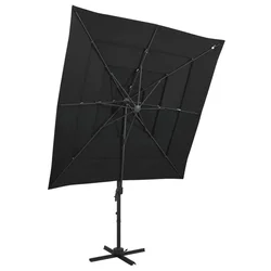 Vidaxl Senčnik aluminij črn 250x250 cm