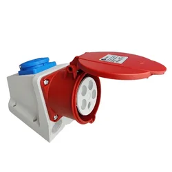 tp electric KOMBINIRANA STENSKA VTIČNICA 32A 5P CEE 400V + SCHUKO 230V IP44 Z OZEMLJITVIJO