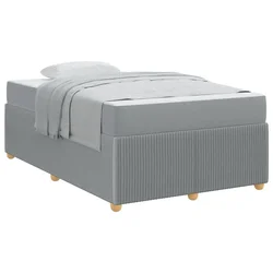 Vidaxl Konstrukcija postelje Svetlo siva 120 x 190 cm blago