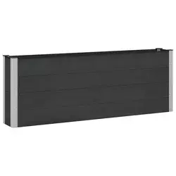 Povišena vrtna gredica Crna 200 x 30 x 72 cm WPC i aluminij