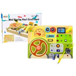slomart LEAN TOYS Lesena Senzorična Tabla Avtomobilček z LED Lučkami