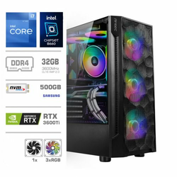 Računalnik MEGA Tower S7 i7-12700F/B660/32GB/SSD500GB-NVMe/RTX3060Ti-8GB-HDMI 3xDP /750W-/RGB/Brez OS