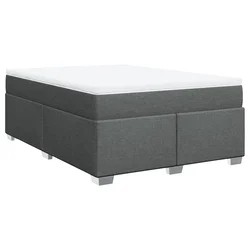 vidaXL vidaXL Box spring postelja z vzmetnico temno siva 160x200 cm blago, (21308452)