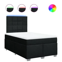 Vidaxl Box spring postelja z vzmetnico črna 120x190 cm blago