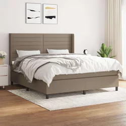 Vidaxl Box spring postelja z vzmetnico taupe 160x200 cm blago