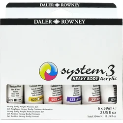 Daler Rowney System3 Set akrilnih barv Starter Set 6 x 59 ml