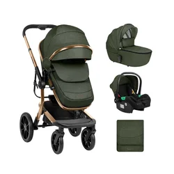 Kikka Boo Kolica Irene premium 3in1 set sa I-SIZE auto sedištem i tvrdom korpom Army Green