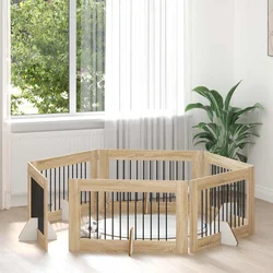 Vrata za pse s postoljem 6 pcs Hrast sonoma 100 x 60 cm