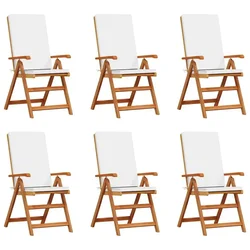 Vidaxl Vrtni Stol 6 szt. Rjava in bela 57 x 71.5 x 104 cm