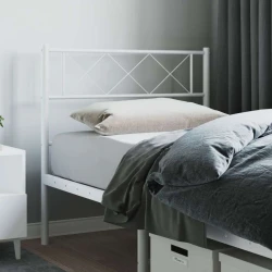 Vidaxl Kovinsko vzglavje belo 75 cm