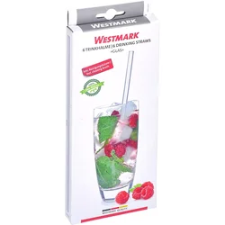 Westmark Trinkhalme glass gerade inkl. Reinigungsbürste 6 Stück
