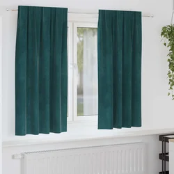 Zavjese za zamračivanje 2 pcs Tamnozelena 140 x 175 cm Baršun