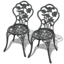 Den Bistro stoli 2 kosa liti aluminij zelene barve