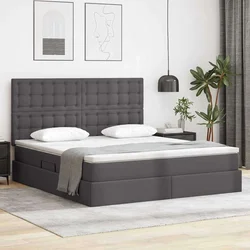 Krevet s od storage s madracem Siva 180 x 200 cm Lažna koža