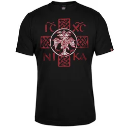 011Shop Muška majica kratkih rukava Icxc Nika Nemanjićki orao, Crna