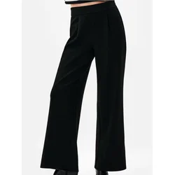 Sinsay - Široke pantalone od scuba materijala - crno