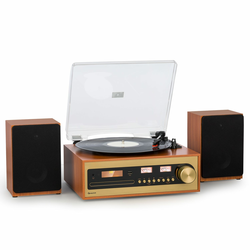 Auna Oxford SE, mini stereo sustav, DAB+/FM, BT funkcija, vinil, CD, AUX-In