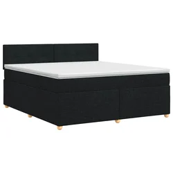 vidaXL Postelja boxspring z vzmetnico Črna 160 x 200 cm Blago