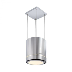Klarstein Tron Ambience, otočni digestor, O 38 cm, recirkulacija 540 m3 / h, LED, nerjaveče jeklo (CGCH2-TronAm-SS)