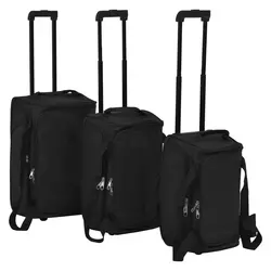 VIDAXL potovalna torba na kolesih (3 delni komplet), črne