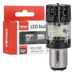 Led sijalica za auto Full Canbus LumiTec P21W BA15S 1157 12V bela Amio