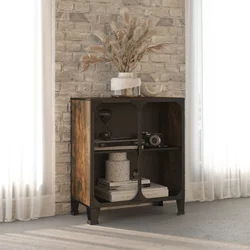 vidaXL omara rustikalno rjava 72x36x82 cm kovina in MDF