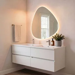 Skye Decor Set kupatilskog ormarića sa umivaonikom i ogledalom, 2 dela, Beli