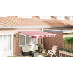 Povlačivi tende Crvena i bijela 350 x 250 cm Poliester i metal