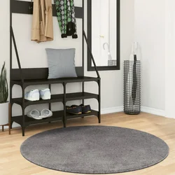 Tepih HUARTE kratkih vlakana mekani i perivi antracit O 120 cm