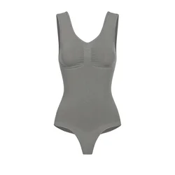 cfab Oblikovanje postave Tank Bodysuit Sculpting Shapewear mit String grafit