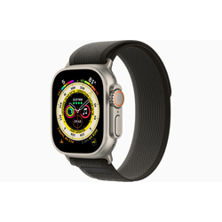 Apple Watch Ultra GPS + Cellular 49mm Titanium Case with Black/Gray Trail Loop (S/M) (MQFW3)