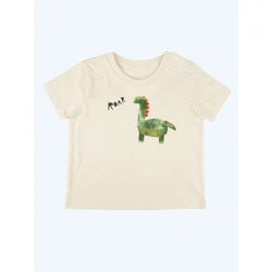 MelaDi Majica Dinosaurier naravno bela
