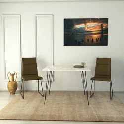 Hanah home Trpezarijski sto Sandalf Square 90x75x90cm Crno-Beli