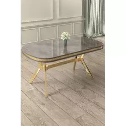 HANAH HOME Trpezarijski sto Olya Anthracite Gold