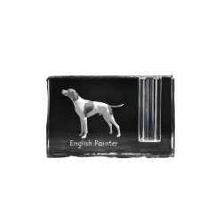 Artdog Kazalec - stojalo za pisala, kristalni organizator s fotografijo psa, unikatna namizna dekoracija Art-Dog
