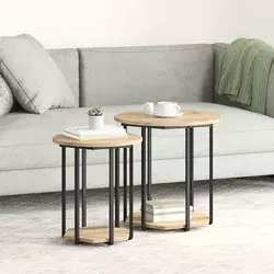 Set pomoćnih stolića 2 kom. Smeđa 50 x 50 x 50,5 cm