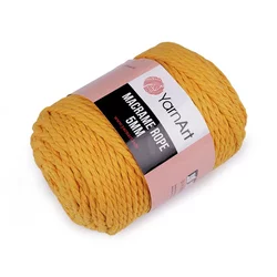 Pletena preja Macrame Rope 5 mm 500 g - (764) gorčica