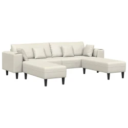 Sofa 3 pcs Krema 250 x 188 x 76 cm Baršun