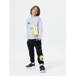Sinsay - Jogger pantalone sa pamukom SpongeBob - crno