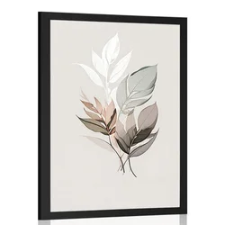 Plakat minimalistični listi - 40x60 white