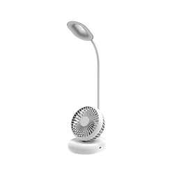 LED prigušiva stona lampa sa ventilatorom LED/2W/5V 6000-8000K 2000 mAh