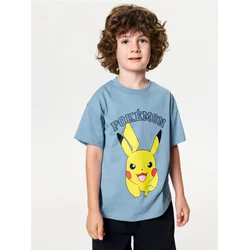Sinsay - Pamučna majica sa printom na leđima Pokémon - grey blue