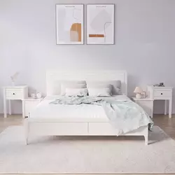 Noćni ormarići 2 kom bijeli 79,5x38x65,5 cm od masivne borovine