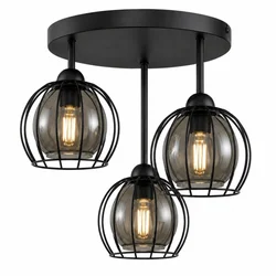 Plafonski luster SOLO BLACK 3xE27/60W/230V prečnik 30 cm