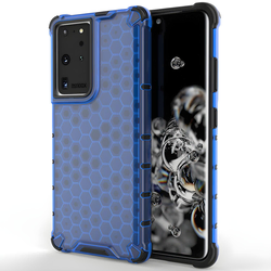 Honeycomb pancirna futrola sa silikonskim okvirom za Samsung Galaxy S21 Ultra 5G/Galaxy S30 Ultra - Plava KP10006