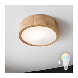 Brilagi - LED RGBW prigušiva stropna svetiljka CARVALHO 1xE27/15W/230V Wi-Fi hrast prečnik 27,5