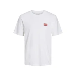 JACK & JONES Majica JJRush temno rdeča / bela